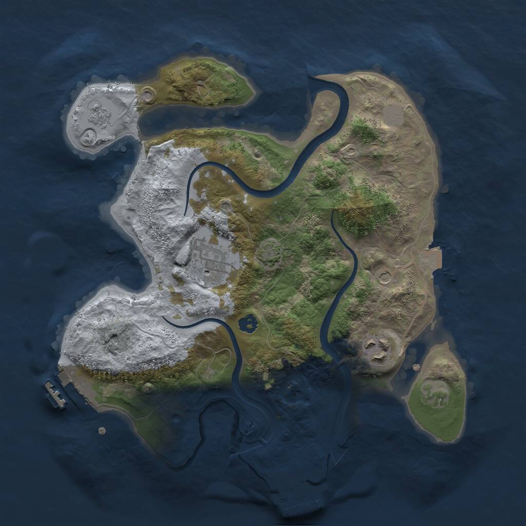 Rust Map: Procedural Map, Size: 2800, Seed: 15342, 8 Monuments
