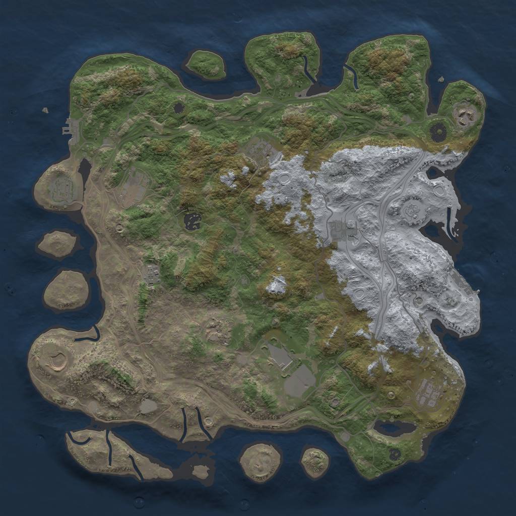 Rust Map: Procedural Map, Size: 4250, Seed: 1052855281, 20 Monuments