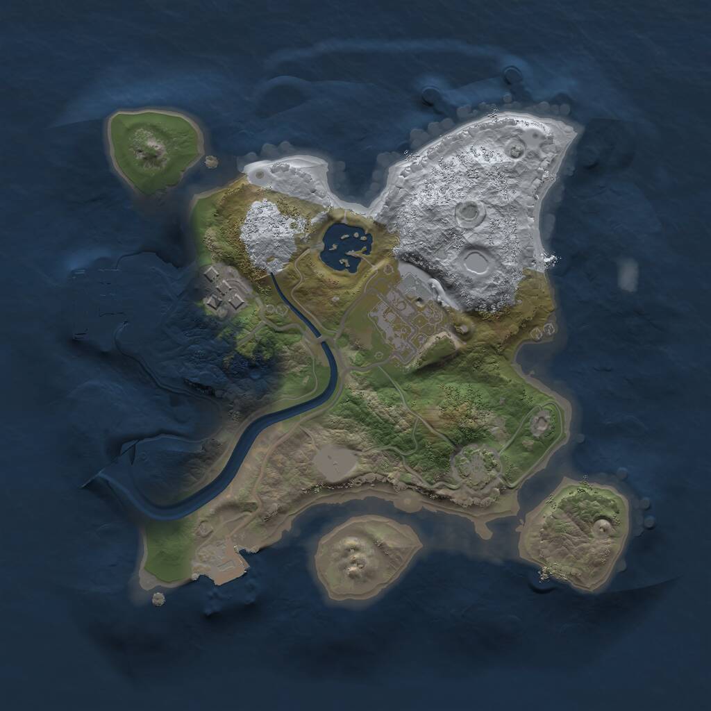 Rust Map: Procedural Map, Size: 2151, Seed: 13825, 6 Monuments
