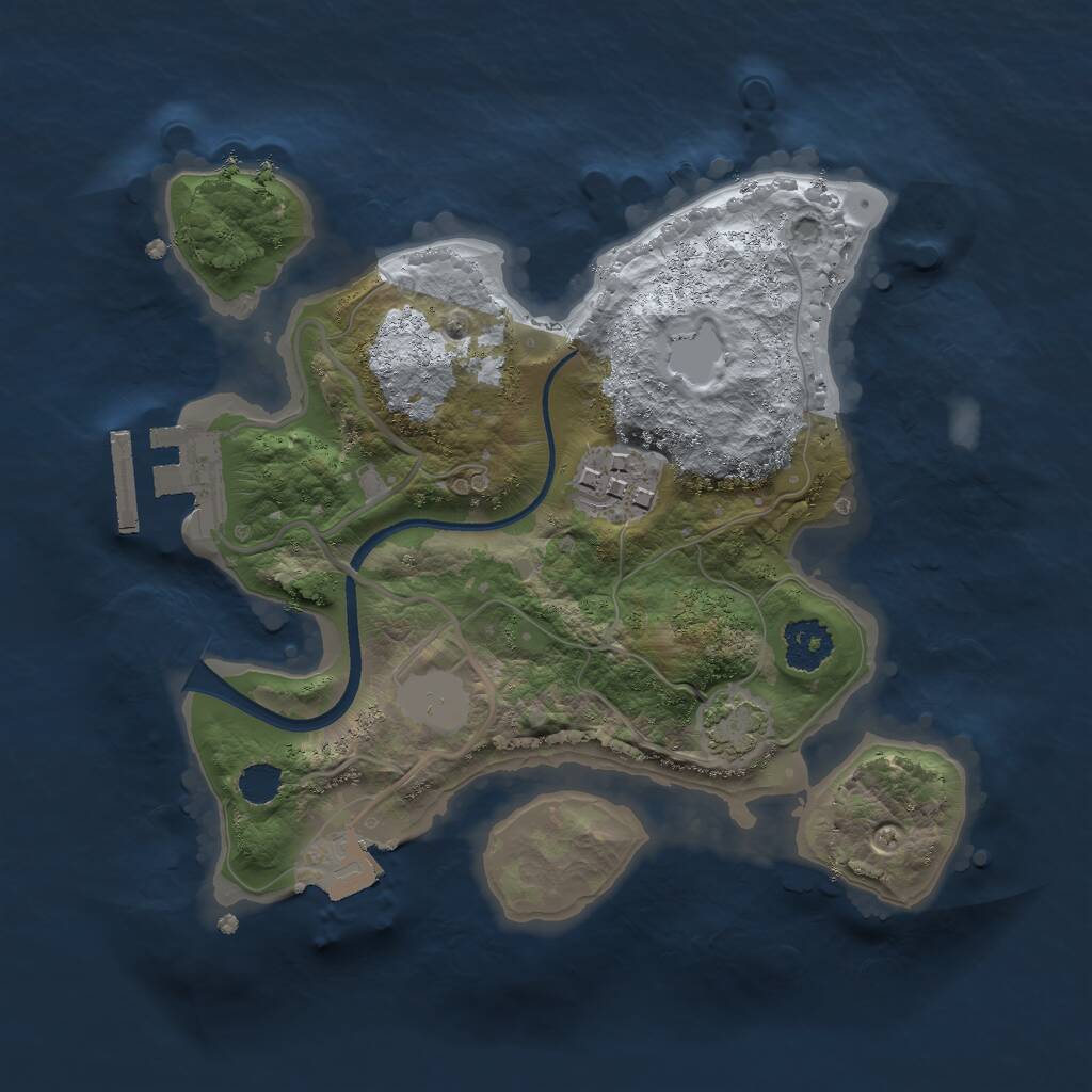 Rust Map: Procedural Map, Size: 2151, Seed: 13825, 4 Monuments