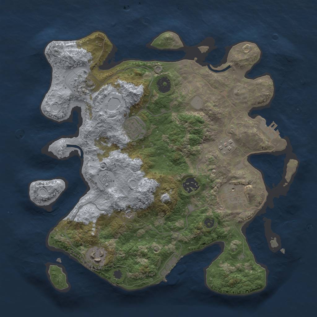 Rust Map: Procedural Map, Size: 3150, Seed: 1341451232, 15 Monuments