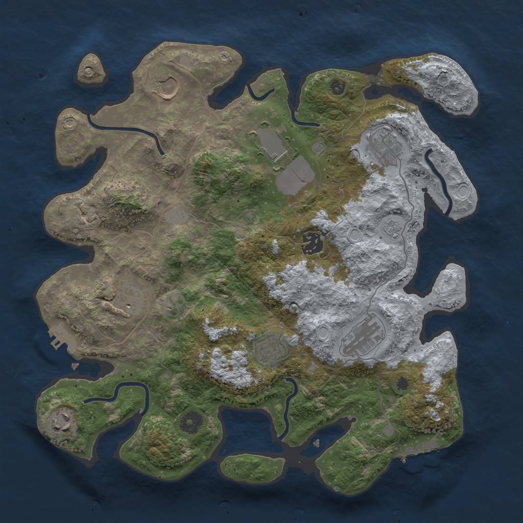 Rust Map: Procedural Map, Size: 3500, Seed: 1601007490, 16 Monuments