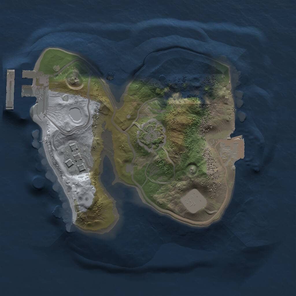 Rust Map: Procedural Map, Size: 1500, Seed: 4567, 4 Monuments