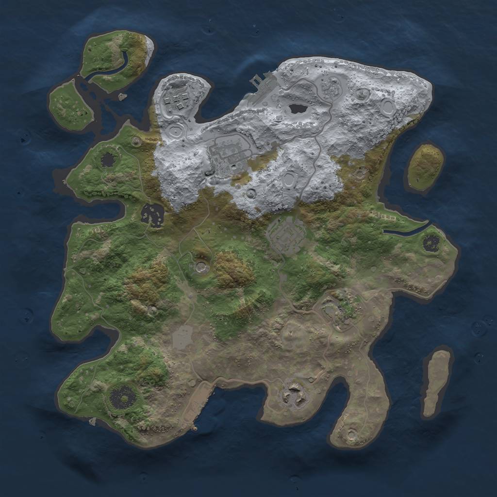 Rust Map: Procedural Map, Size: 3000, Seed: 47789396, 15 Monuments