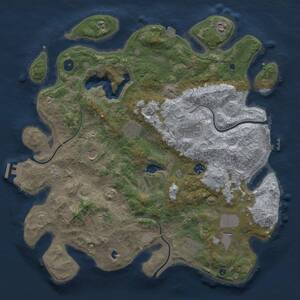 Thumbnail Rust Map: Procedural Map, Size: 4096, Seed: 1111, 15 Monuments