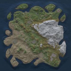 Thumbnail Rust Map: Procedural Map, Size: 4096, Seed: 1111, 19 Monuments