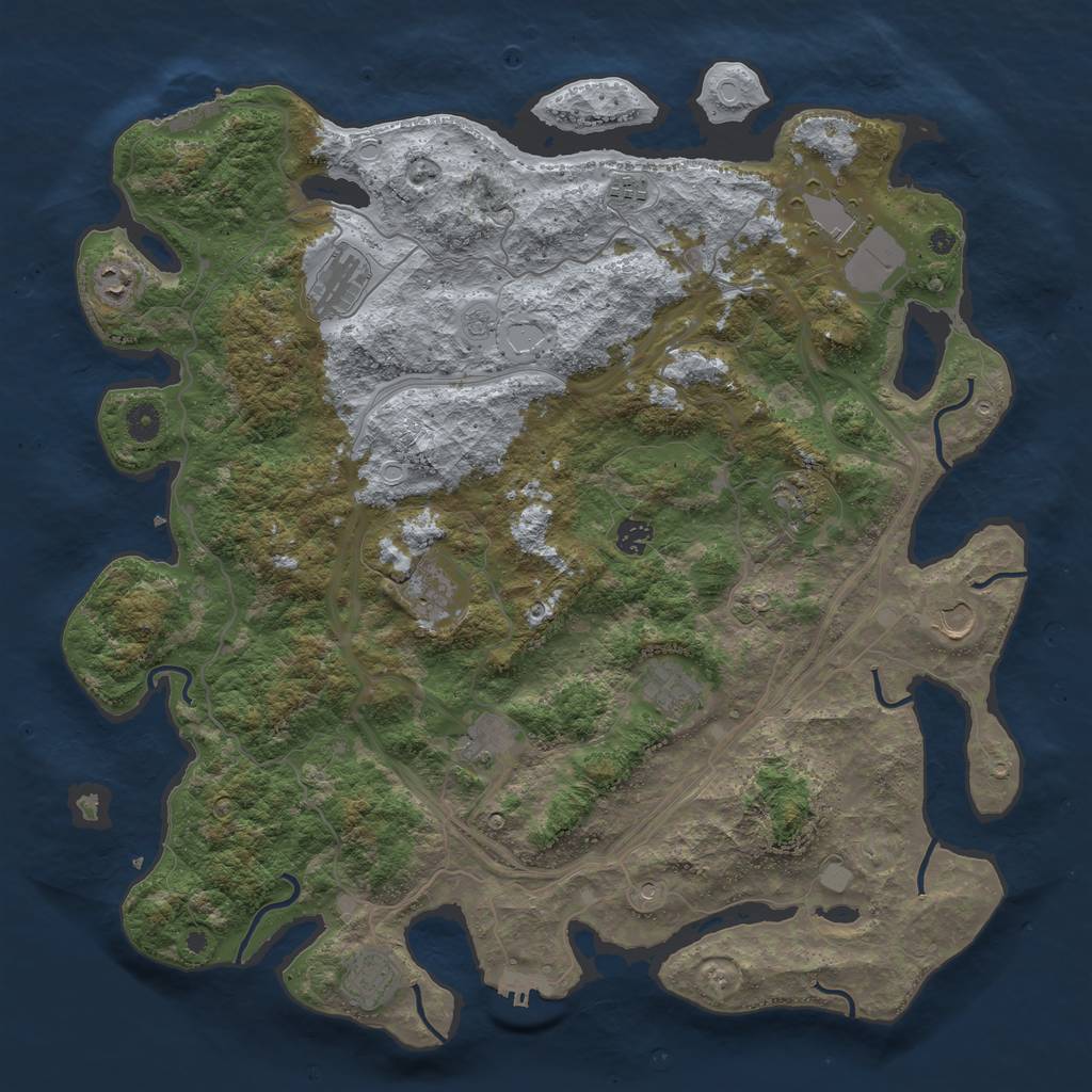 Rust Map: Procedural Map, Size: 4500, Seed: 5671, 20 Monuments