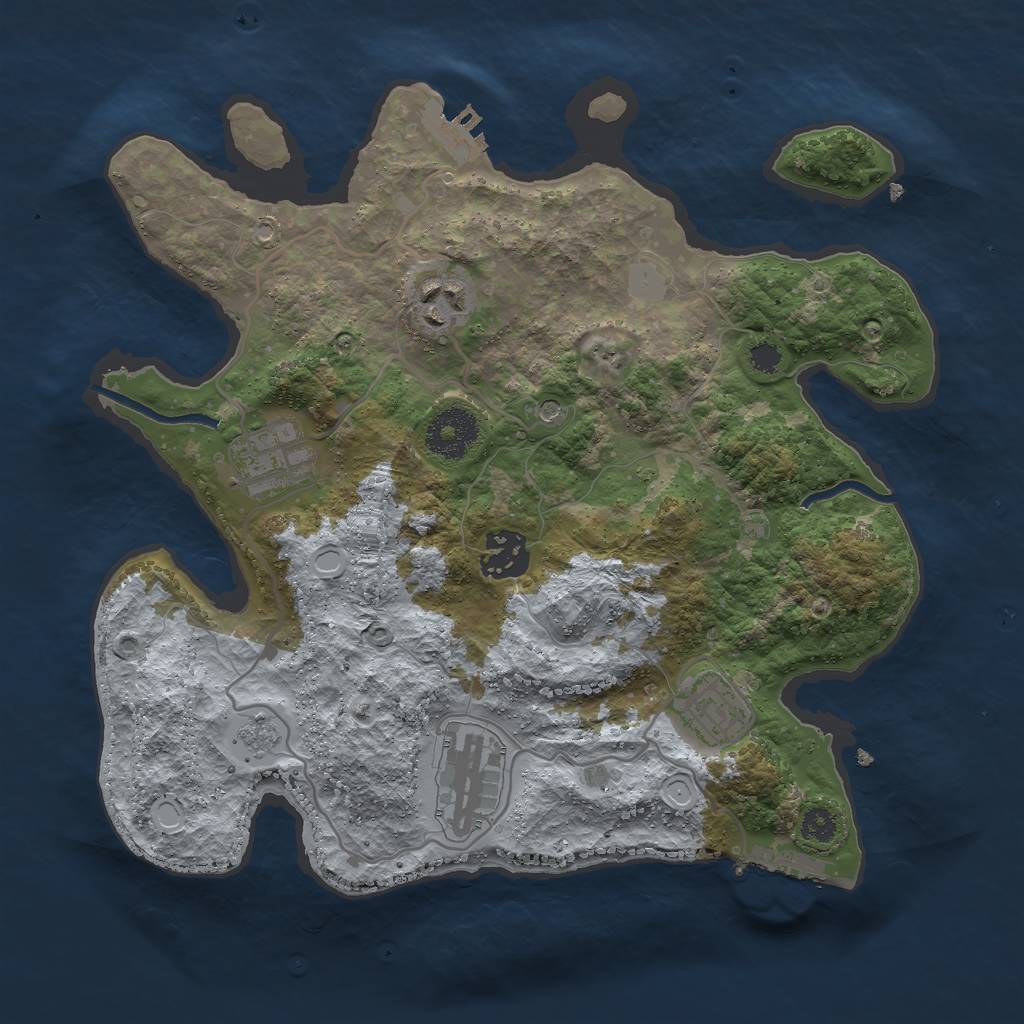 Rust Map: Procedural Map, Size: 3000, Seed: 974878389, 14 Monuments