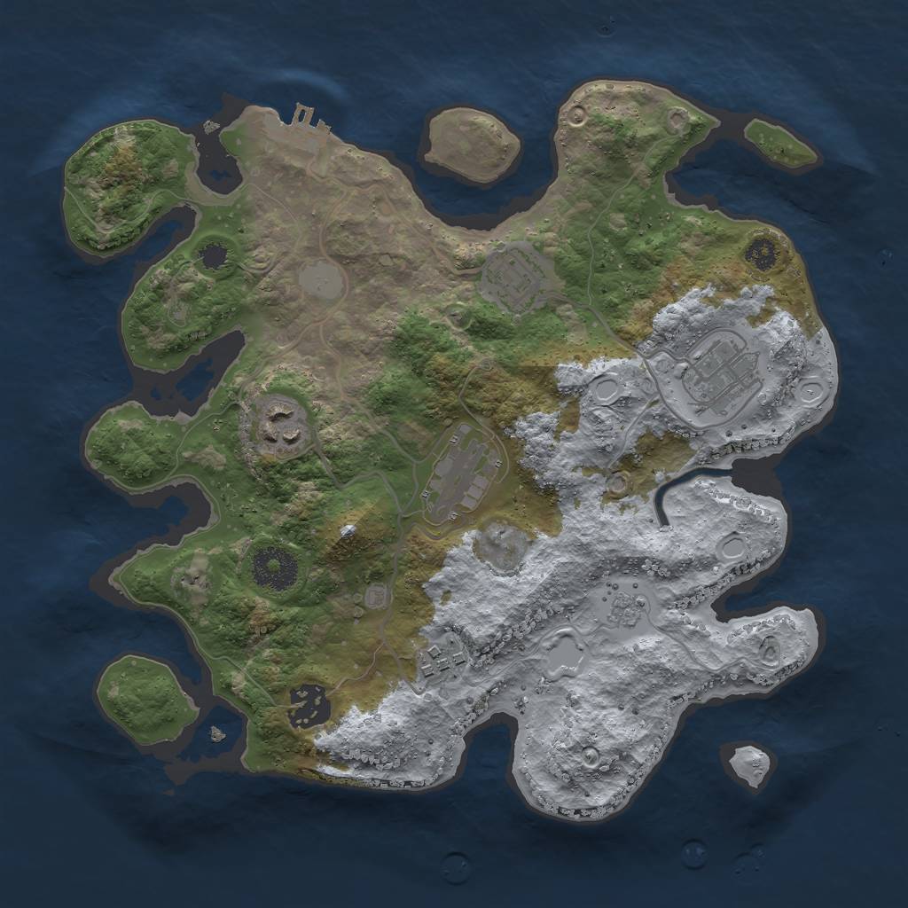 Rust Map: Procedural Map, Size: 3000, Seed: 95926, 13 Monuments