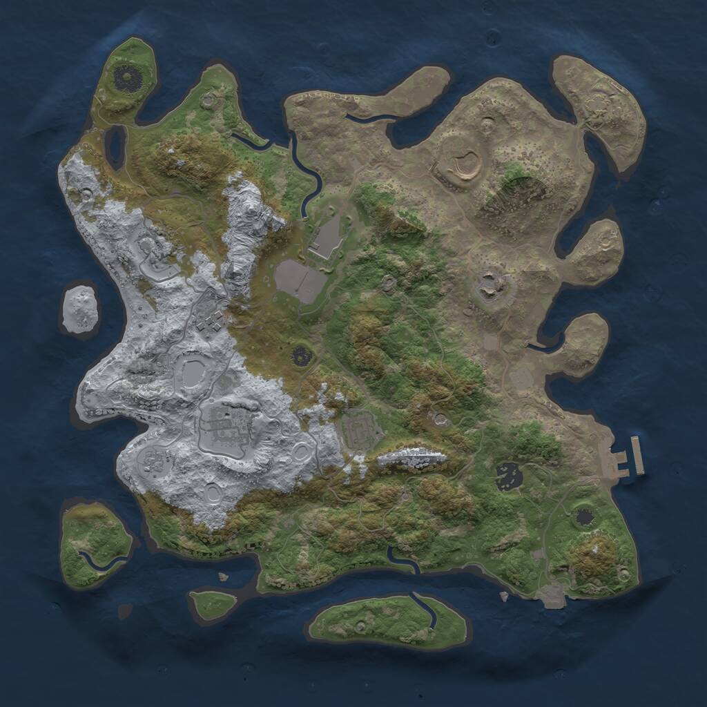 Rust Map: Procedural Map, Size: 3700, Seed: 21009, 13 Monuments