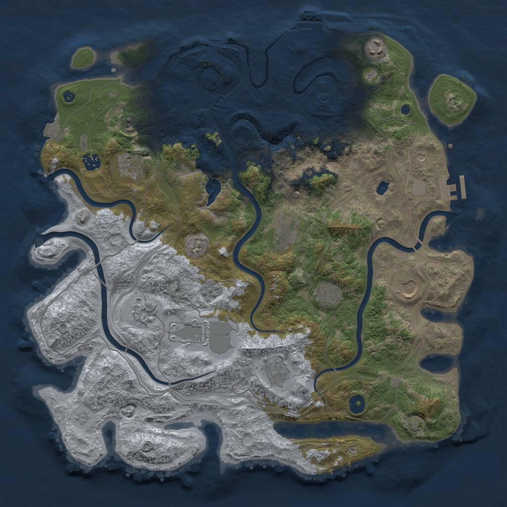 Rust Map: Procedural Map, Size: 4300, Seed: 1402915499, 16 Monuments