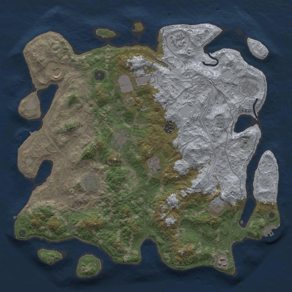 Rust Map: Procedural Map, Size: 4300, Seed: 1470632938, 20 Monuments