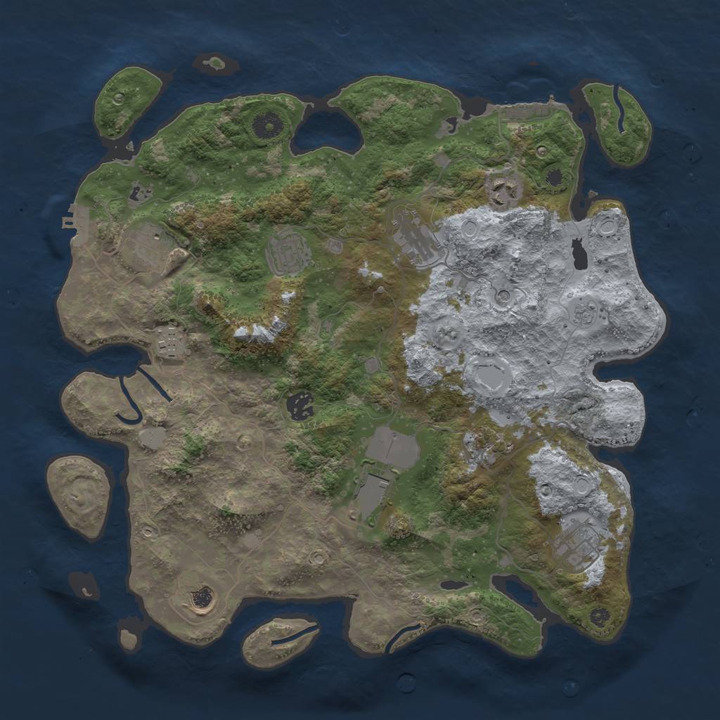 Rust Map: Procedural Map, Size: 3750, Seed: 74617, 19 Monuments