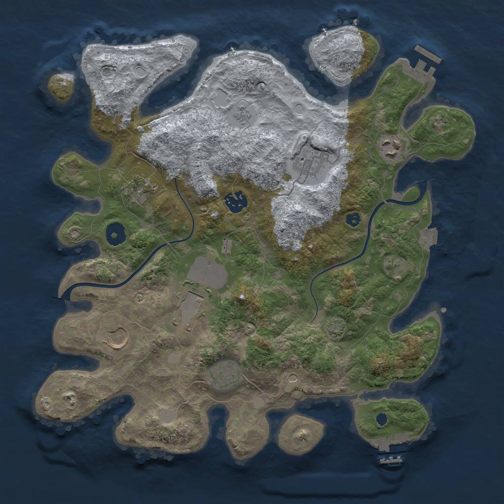 Rust Map: Procedural Map, Size: 3500, Seed: 402014519, 13 Monuments