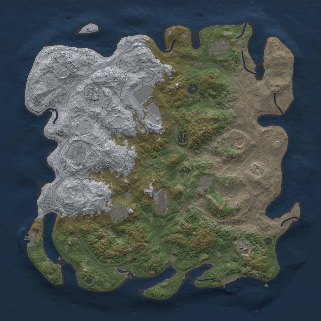 Rust Map: Procedural Map, Size: 4500, Seed: 90222, 20 Monuments