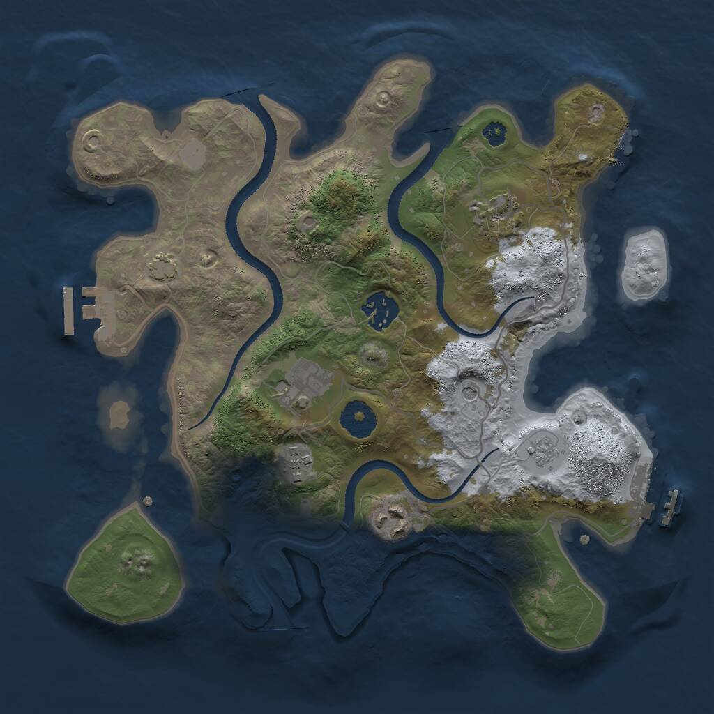 Rust Map: Procedural Map, Size: 3000, Seed: 3319, 11 Monuments