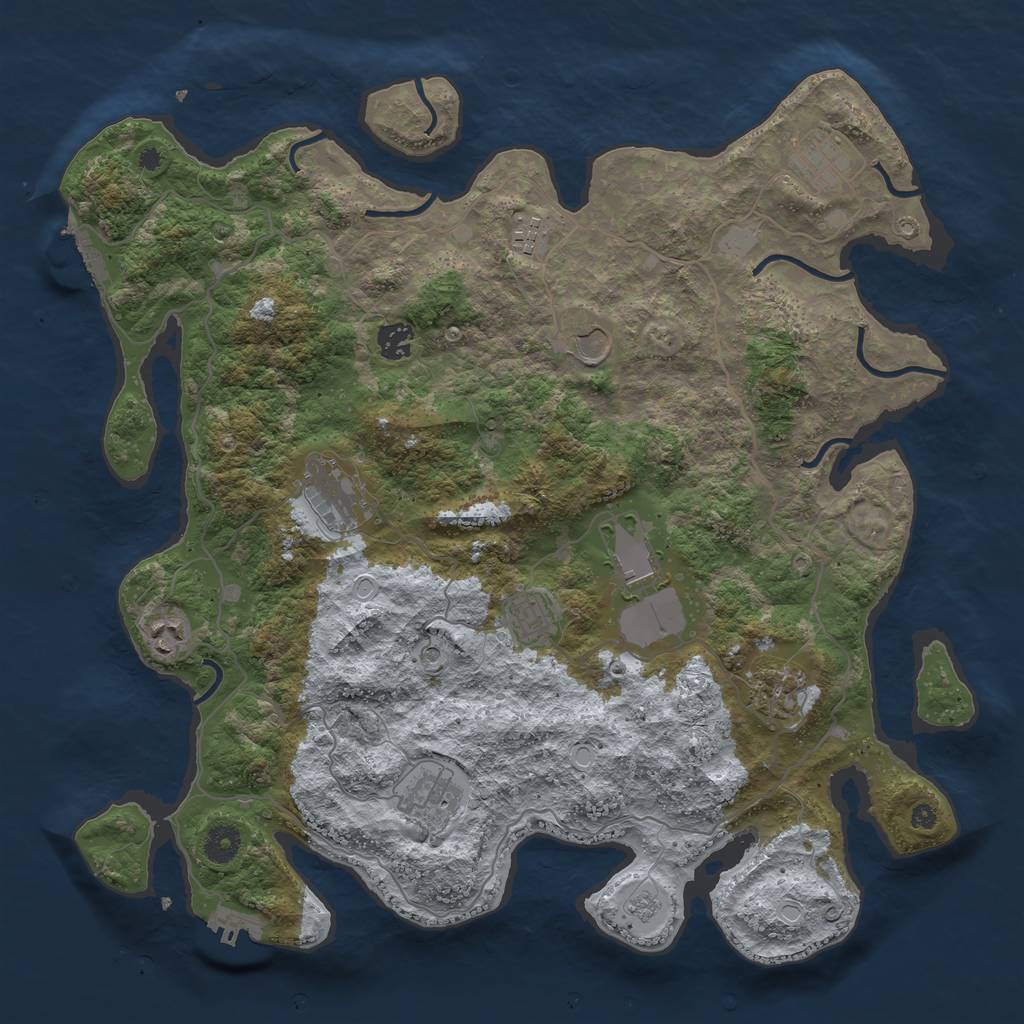 Rust Map: Procedural Map, Size: 4100, Seed: 6608, 19 Monuments