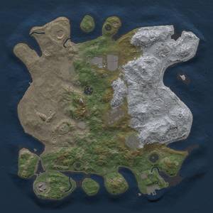 Thumbnail Rust Map: Procedural Map, Size: 3500, Seed: 32144344, 19 Monuments