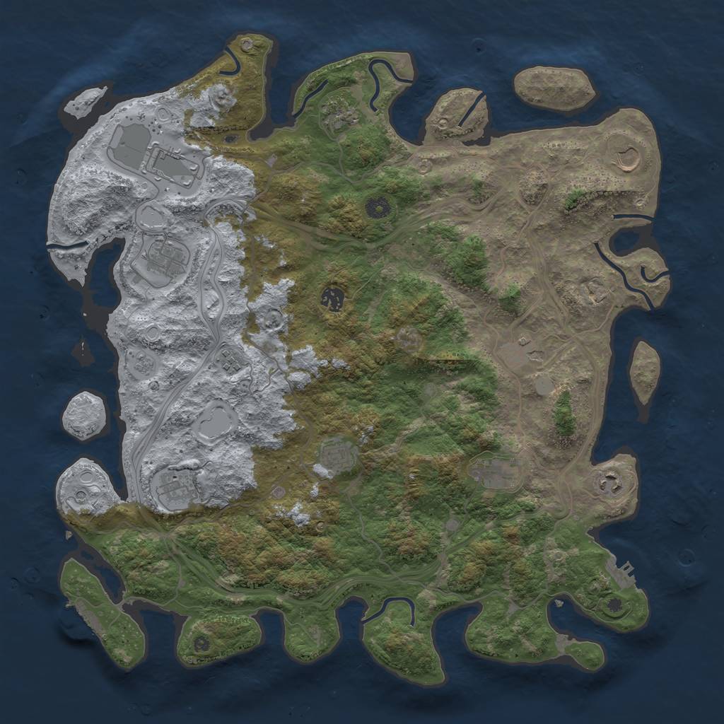 Rust Map: Procedural Map, Size: 4500, Seed: 1098155214, 20 Monuments