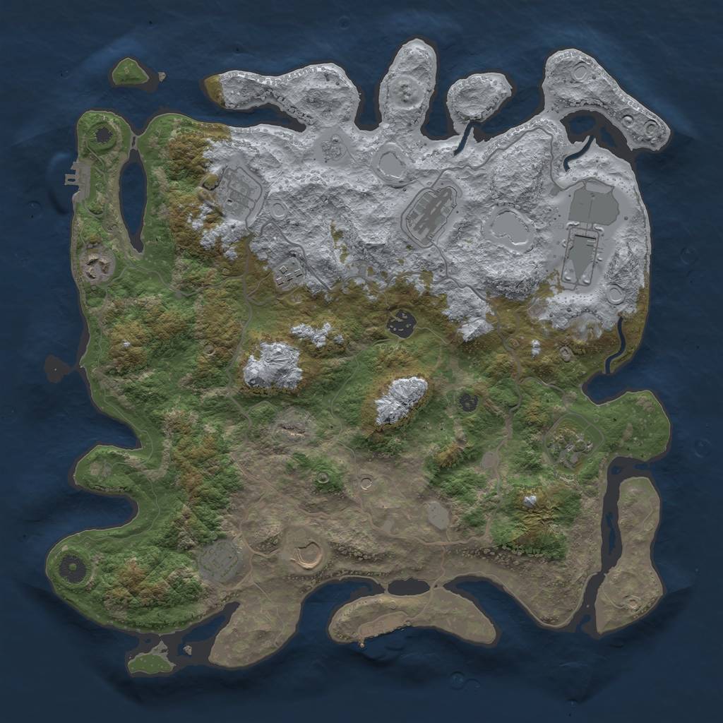 Rust Map: Procedural Map, Size: 4000, Seed: 865406659, 18 Monuments