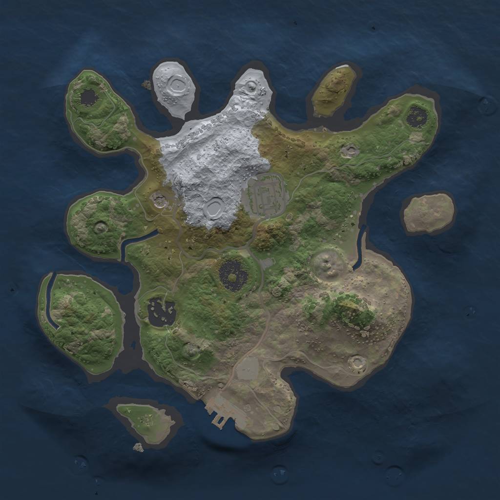 Rust Map: Procedural Map, Size: 2500, Seed: 5822, 9 Monuments
