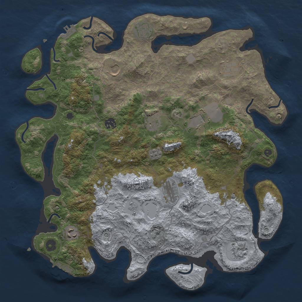 Rust Map: Procedural Map, Size: 4000, Seed: 9059, 19 Monuments