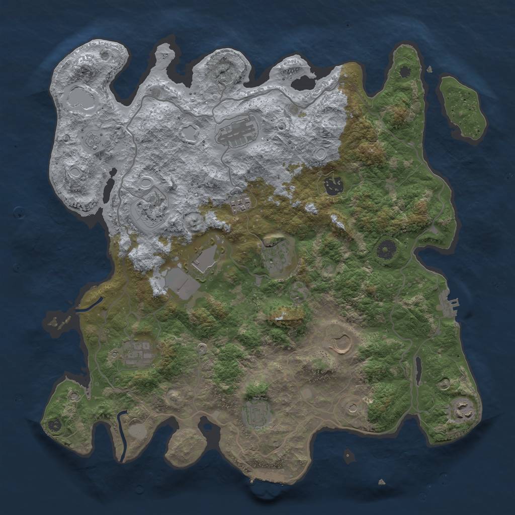 Rust Map: Procedural Map, Size: 4000, Seed: 6780, 19 Monuments