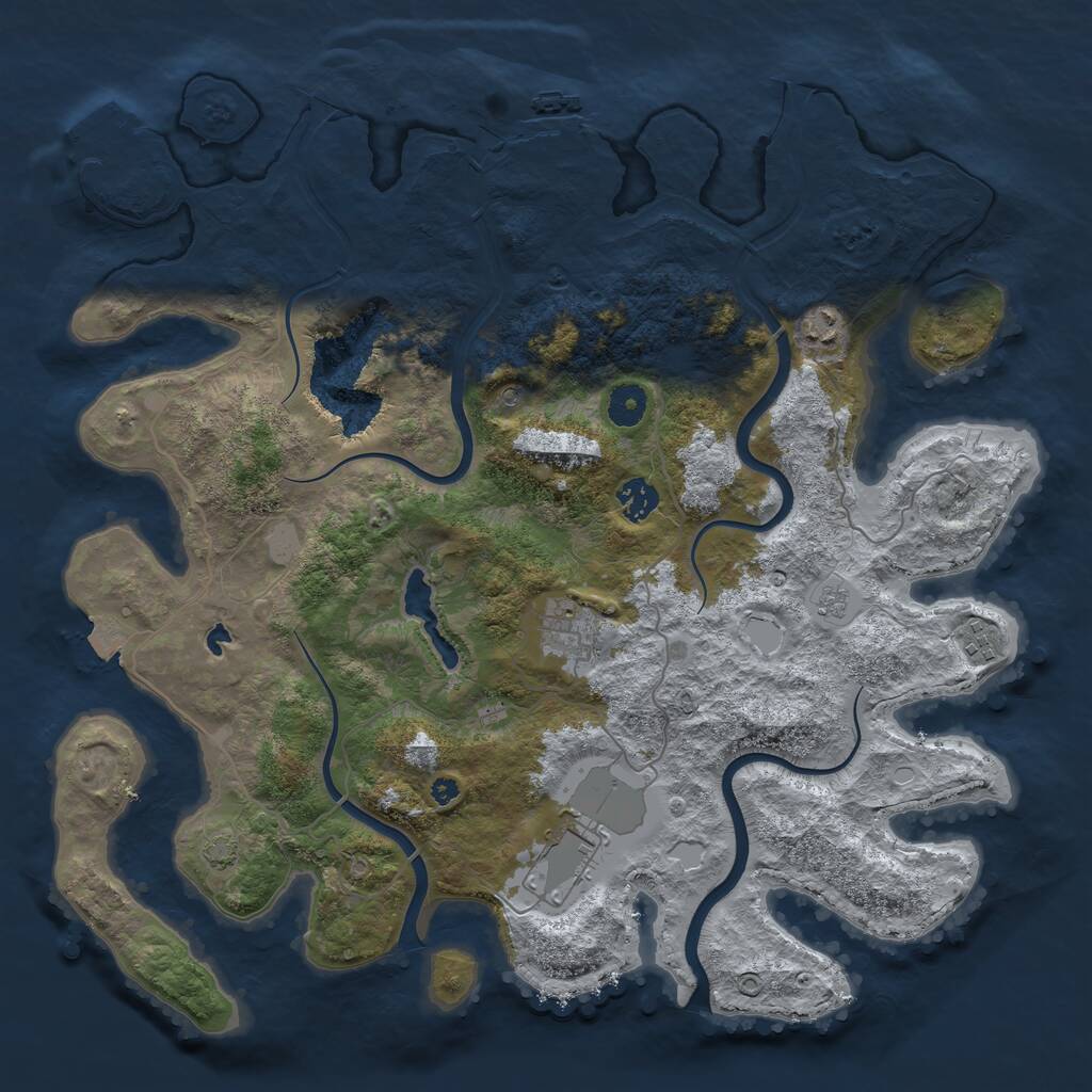 Rust Map: Procedural Map, Size: 4000, Seed: 854848869, 11 Monuments