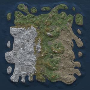 Thumbnail Rust Map: Procedural Map, Size: 4500, Seed: 6666666, 18 Monuments