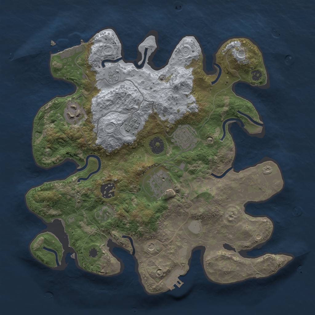 Rust Map: Procedural Map, Size: 3000, Seed: 2026310935, 14 Monuments