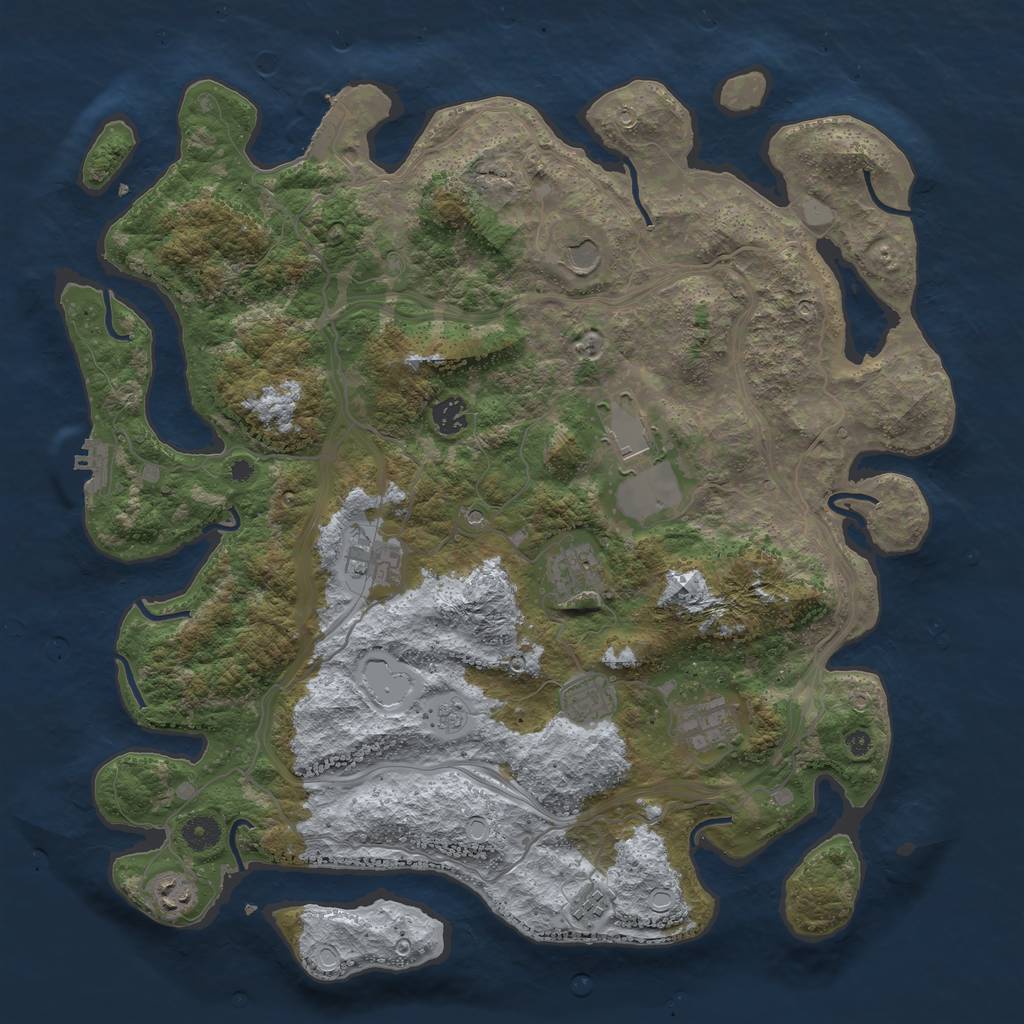 Rust Map: Procedural Map, Size: 4250, Seed: 1021658066, 18 Monuments
