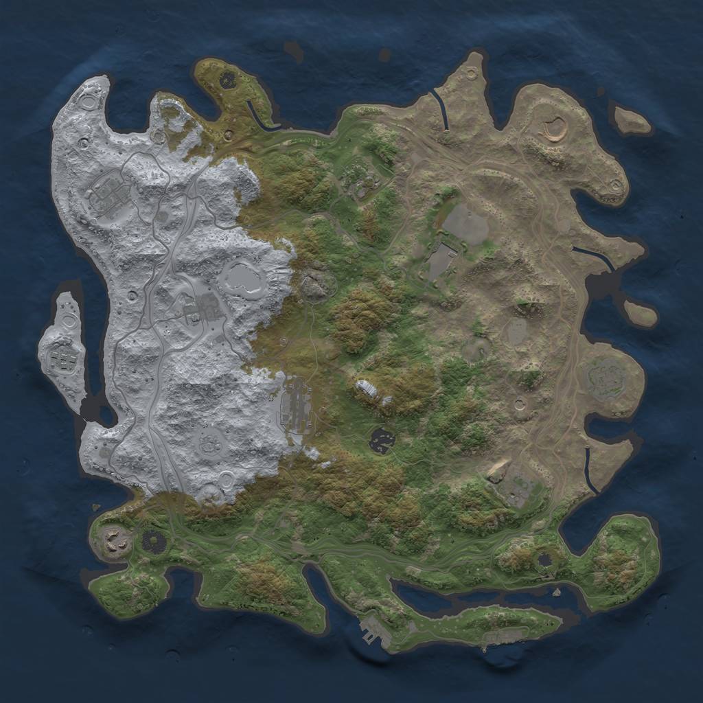 Rust Map: Procedural Map, Size: 4250, Seed: 820385411, 20 Monuments