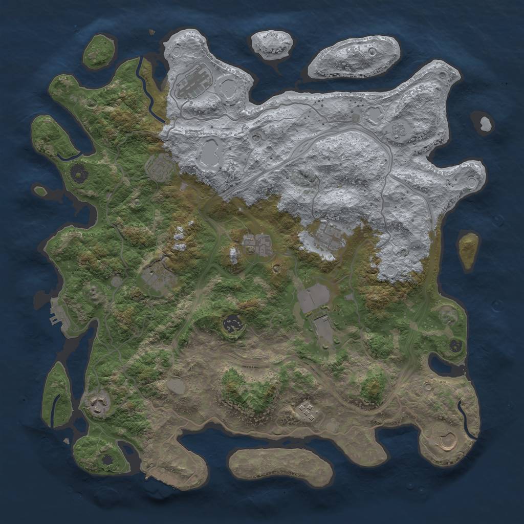 Rust Map: Procedural Map, Size: 4250, Seed: 750178267, 19 Monuments