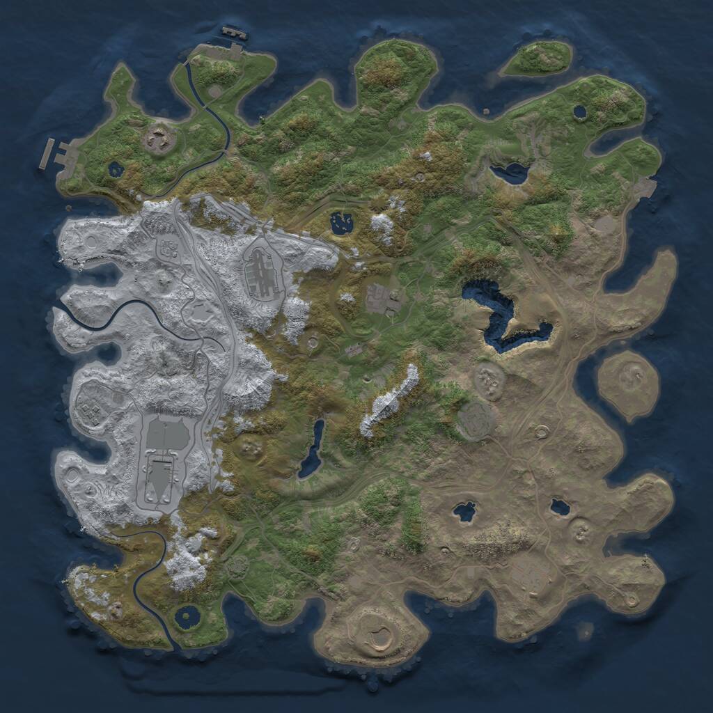 Rust Map: Procedural Map, Size: 4500, Seed: 1654031535, 15 Monuments