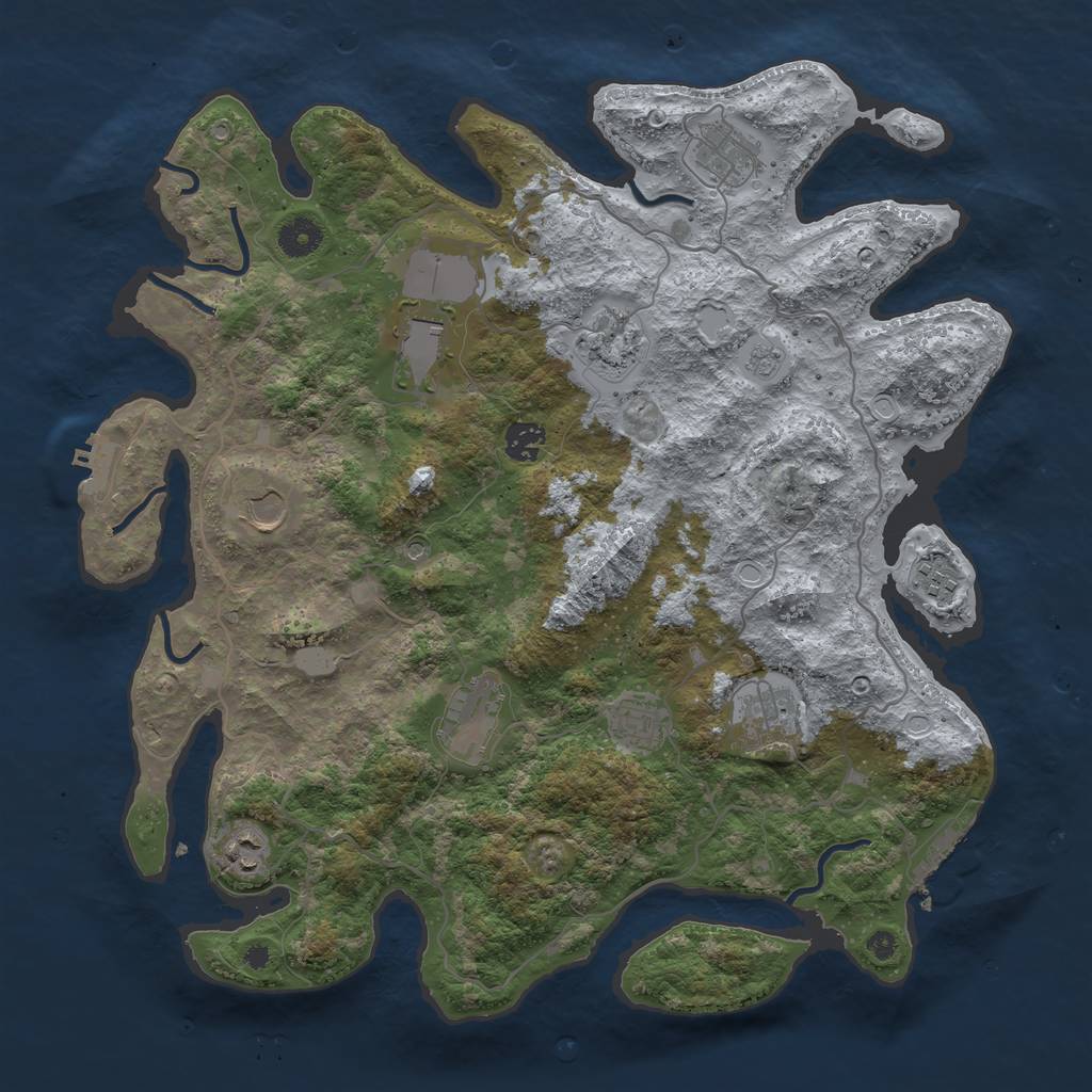 Rust Map: Procedural Map, Size: 4000, Seed: 147106395, 19 Monuments