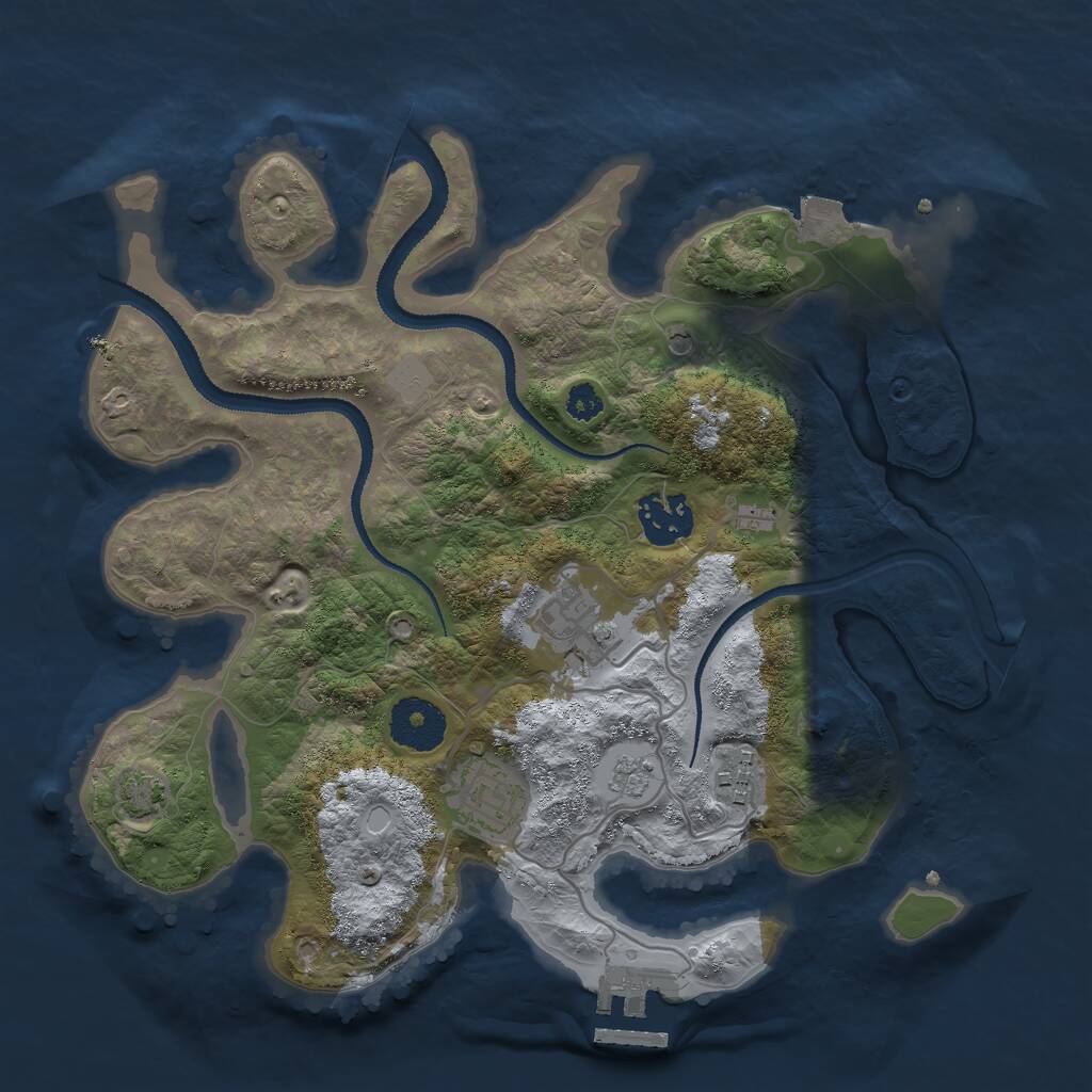 Rust Map: Procedural Map, Size: 3000, Seed: 418797324, 9 Monuments