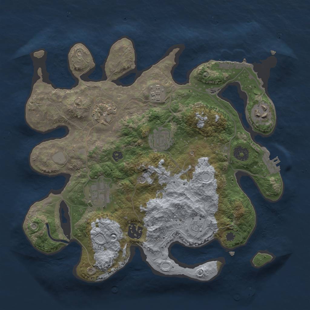 Rust Map: Procedural Map, Size: 3000, Seed: 418797324, 15 Monuments