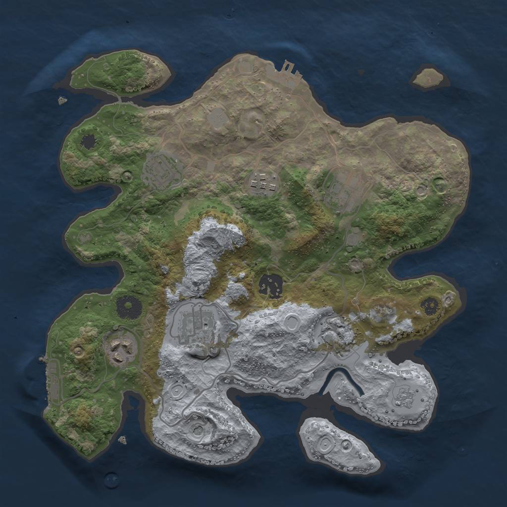 Rust Map: Procedural Map, Size: 3000, Seed: 757653566, 16 Monuments