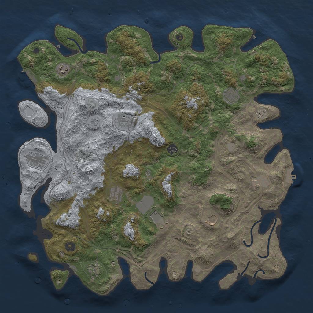 Rust Map: Procedural Map, Size: 4500, Seed: 11654, 20 Monuments