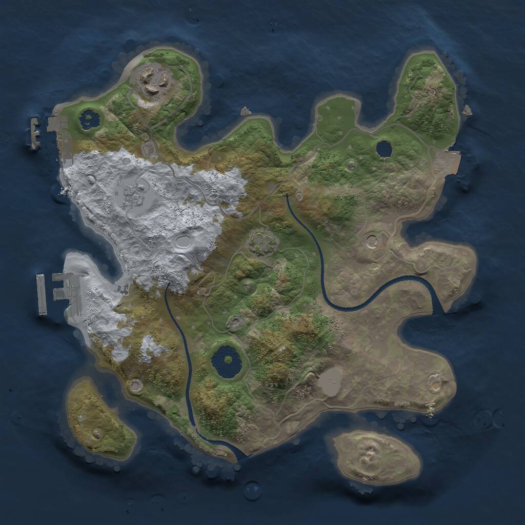 Rust Map: Procedural Map, Size: 2600, Seed: 100816564, 7 Monuments