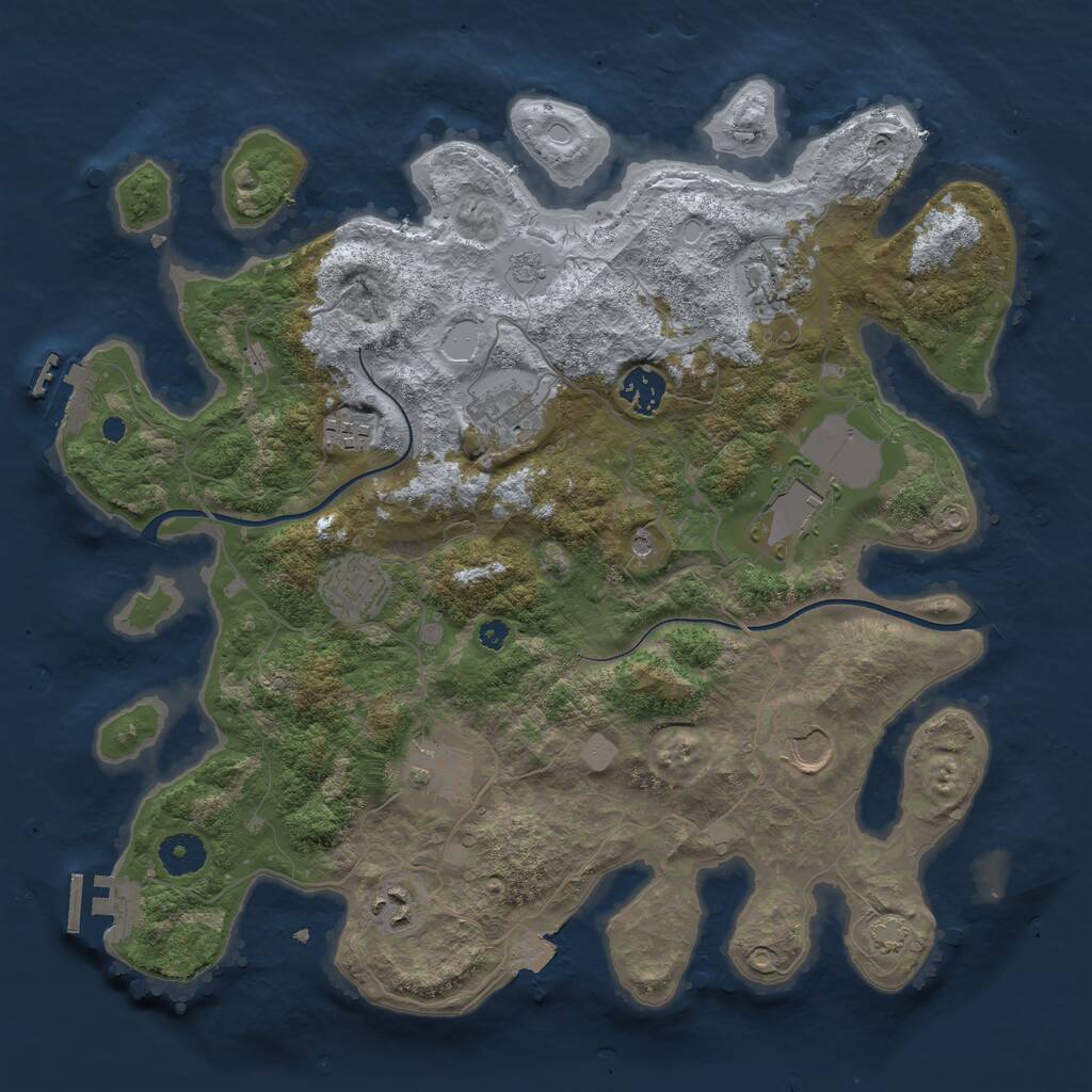 Rust Map: Procedural Map, Size: 3700, Seed: 580294282, 15 Monuments