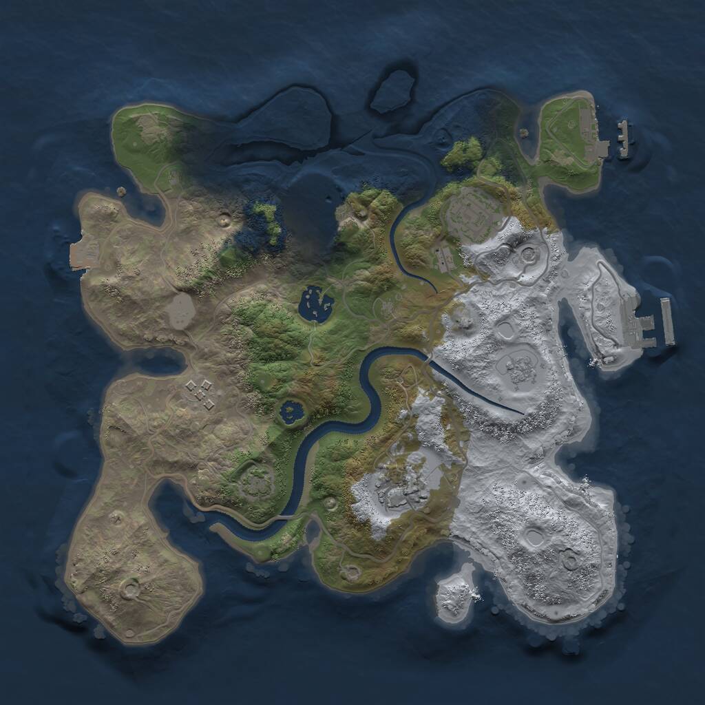 Rust Map: Procedural Map, Size: 3000, Seed: 45013630, 11 Monuments