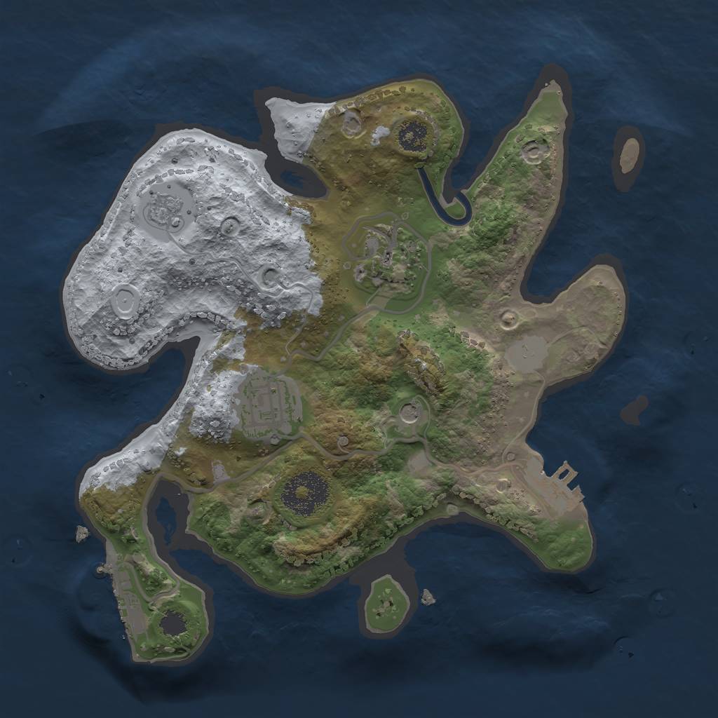 Rust Map: Procedural Map, Size: 2400, Seed: 24033035, 11 Monuments