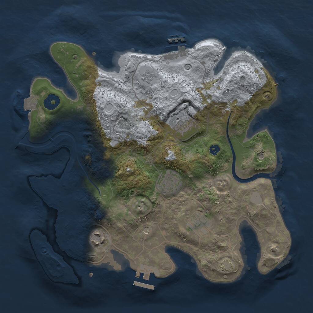 Rust Map: Procedural Map, Size: 3000, Seed: 1948848784, 10 Monuments