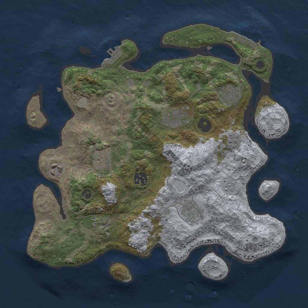 Rust Map: Procedural Map, Size: 3300, Seed: 1286, 16 Monuments