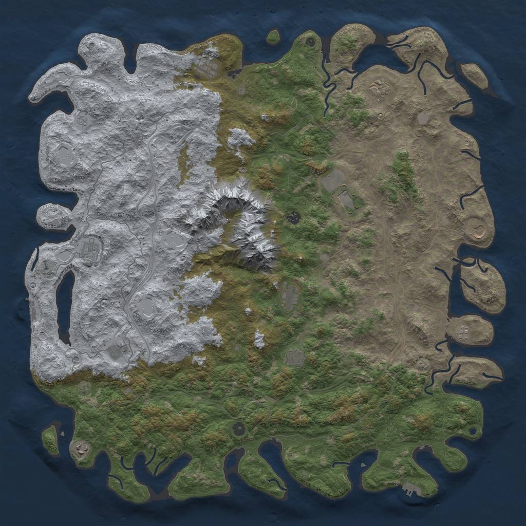 Rust Map: Procedural Map, Size: 6000, Seed: 84194579, 20 Monuments