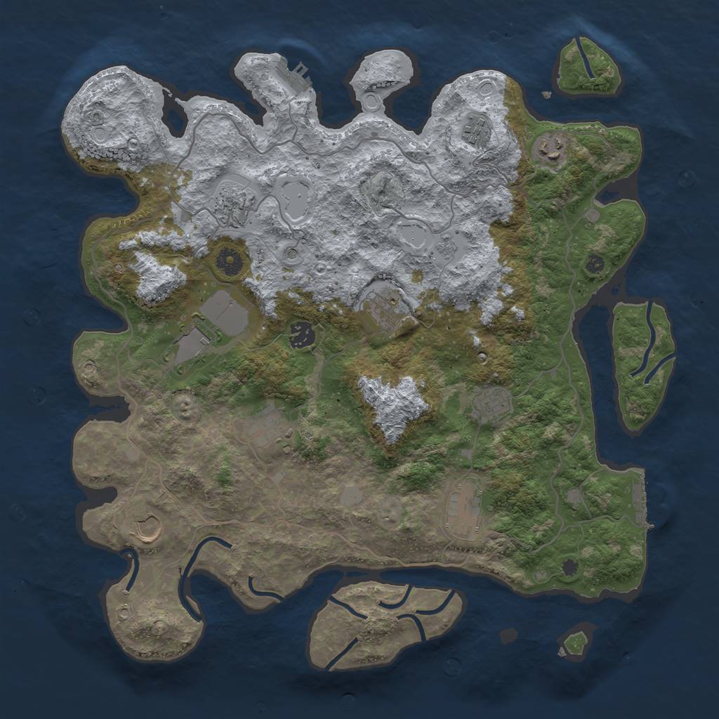 Rust Map: Procedural Map, Size: 4000, Seed: 1471856010, 19 Monuments