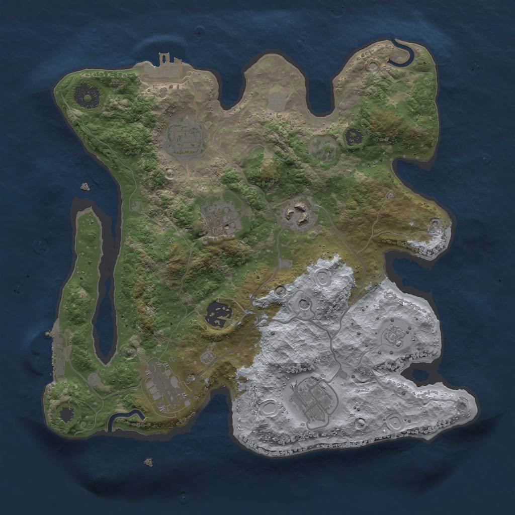 Rust Map: Procedural Map, Size: 3000, Seed: 552015438, 15 Monuments