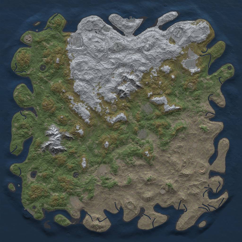 Rust Map: Procedural Map, Size: 6000, Seed: 111586784, 20 Monuments