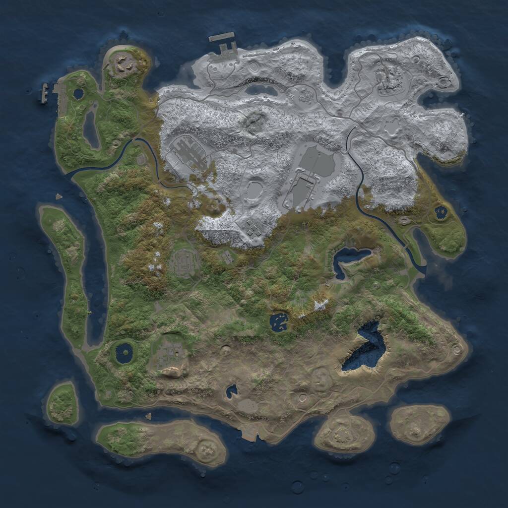 Rust Map: Procedural Map, Size: 4000, Seed: 4764, 14 Monuments